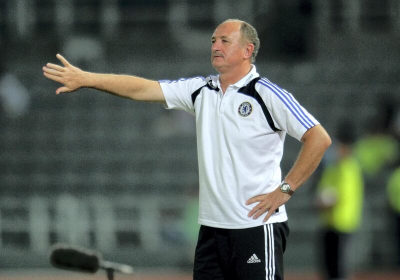 MACAU, CHINA - JULY 26:  Chelsea coach Luiz Felipe Scholari  makes a point during the Macau International Football challenge between Chelsea and Chengdu Blades FC at Macau stadium on July 26, 2008 in Macau,China.  (Photo by Stu Forster/Getty Images)