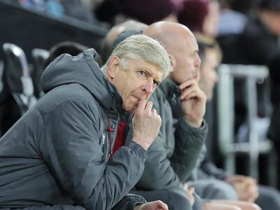 Arsenal manager Arsene Wenger looks on during a 30-1 Premier League defeat to Swansea City. Reuters