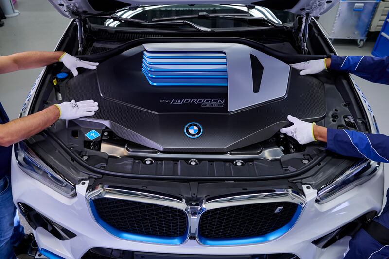 Under the bonnet of the BMW iX5 Hydrogen. Photo: BMW