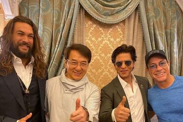 International actors Jackie Chan, Shah Rukh Khan and Jean-Claude Van Damme at the Joy Forum in Saudi Arabia this week. Instagram 