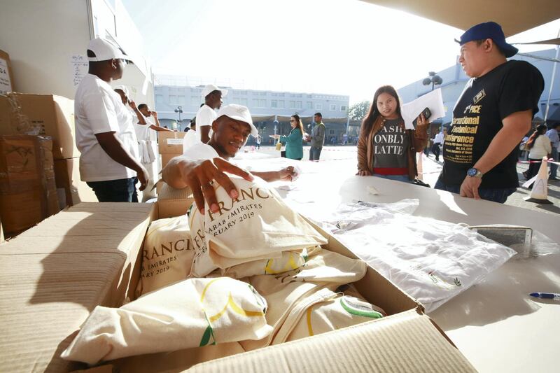 DUBAI, UNITED ARAB EMIRATES -Faithfuls are collecting their Papal souvenirs at St. Mary's Catholic Church, Oud Mehta.  Leslie Pableo for The National for Anam Rizvi's story