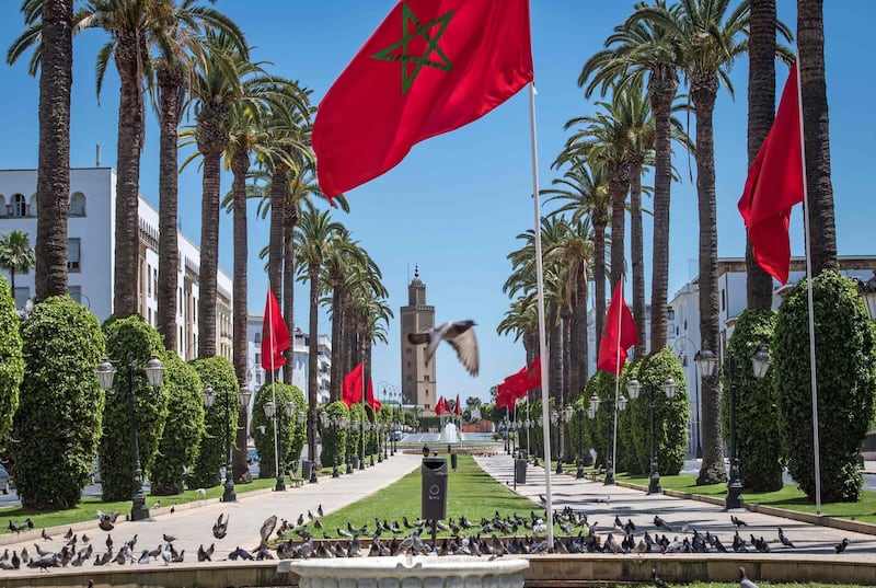 A deserted street in Moroccan capital Rabat, as the country is put under lockdown.  AFP