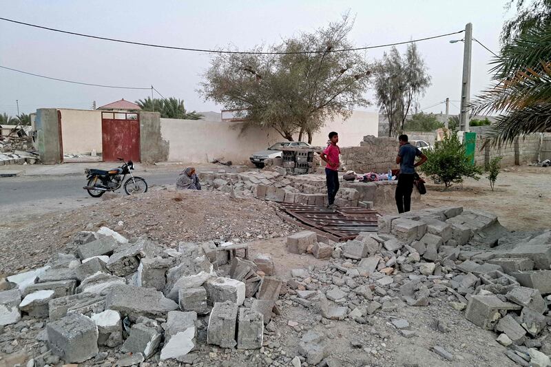 Damage in the village of Sayeh Khosh village in Iran's southern Hormozgan province. AFP