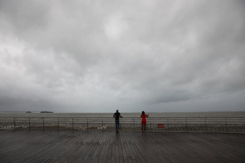 People look out at the ocean as Hurricane Maria approaches in Petit-Bourg, Guadeloupe island. Andres Martinez Casares / Reuters