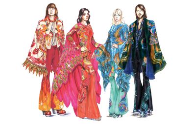 Colourful outfits by Indian designer Manish Arora. Photo: Abba