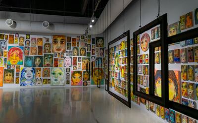 The exhibition is spread across two floors, featuring almost 2,000 works, by the artist's estimate. Maraya Art Centre