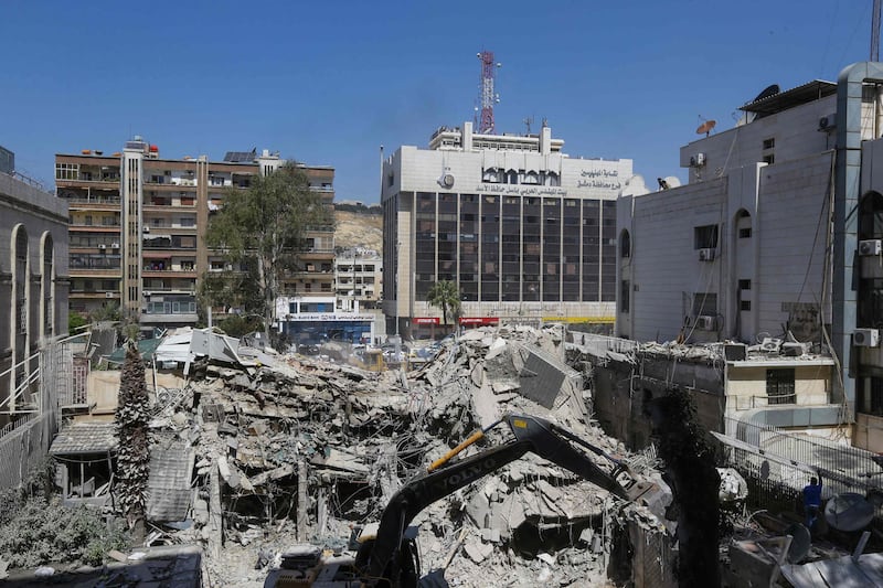 The Iranian embassy compound in Damascus after the deadly Israeli air strike. AFP