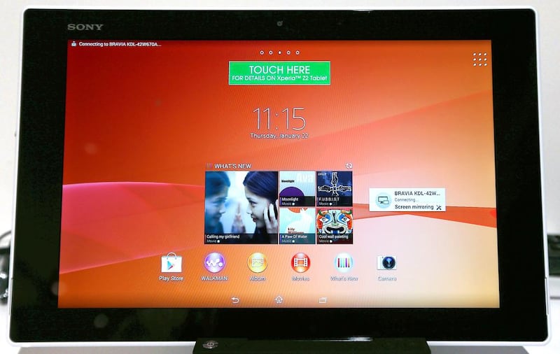 The Xperia Z2 tablet by Sony is priced at Dh2,499. Pawan Singh / The National