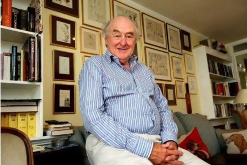 Henry Blofeld, cricket commentator and friend of Brighton College Abu Dhabi, at his home in West London this week. Stephen Lock for The National