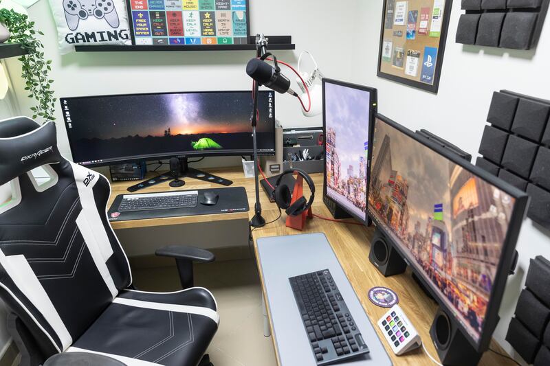 Nick Rego's office, where he streams live to Twitch.
