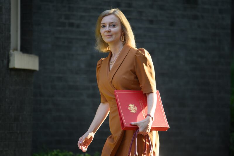 UK International Trade Secretary Liz Truss arrives at Downing Street for for a Cabinet meeting. Getty