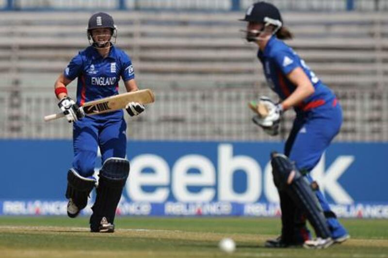 England's Aaran Bindle looks for a run during the Super Sixes match against South Africa at the Women's World Cup in Cuttack.