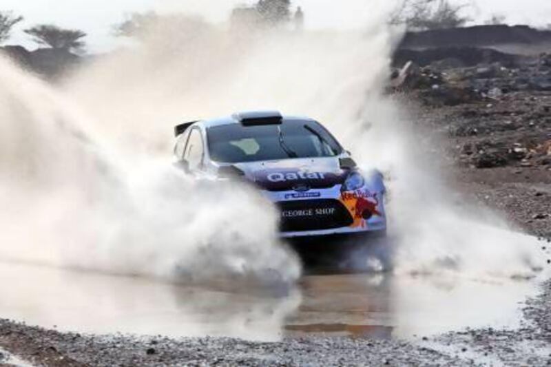 Qatar's Nasser Al Attiyah led in the Dubai International Rally today but was challenged by the Emirati drivers. Courtesy Dubai International Rally