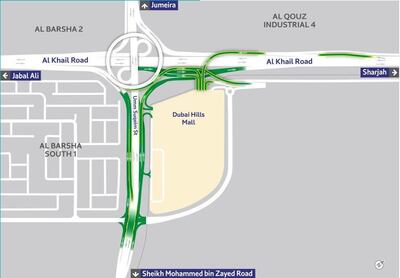 The project provides three entry points to those coming from Deira, Umm Suqeim and Jebel Ali, as well as direct exit points to Al Khail Road and Umm Suqeim Street. Courtesy: RTA
