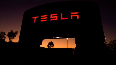 A Tesla supercharger in Santa Clarita, California. Reuters