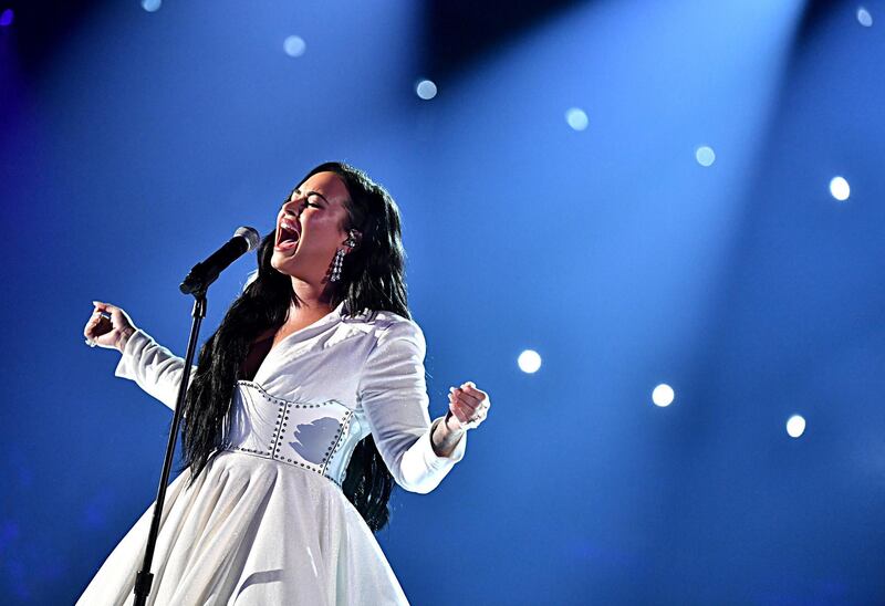 LOS ANGELES, CALIFORNIA - JANUARY 26: Demi Lovato performs onstage during the 62nd Annual GRAMMY Awards at STAPLES Center on January 26, 2020 in Los Angeles, California.   Emma McIntyre/Getty Images for The Recording Academy/AFP
