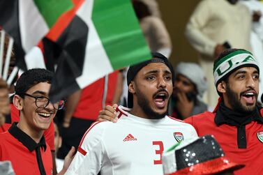 Fans of UAE attend the 2019 AFC Asian Cup quarter final match. EPA