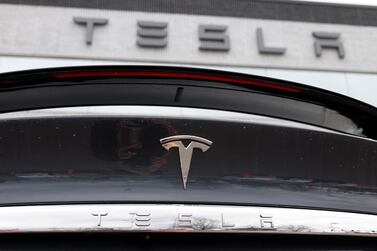 Rear of a Tesla Model X car outside a dealership in the US state of Colorado. Tesla's share price has increased more than six-fold since last October, making it the world's highest-valued car maker despite low production volumes. AP Photo