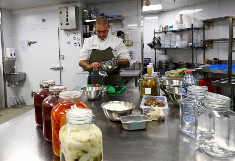 From making sauces to vinegars, oils and kombucha tea, the chef describes sustainability as a “lifestyle in the kitchen”.


