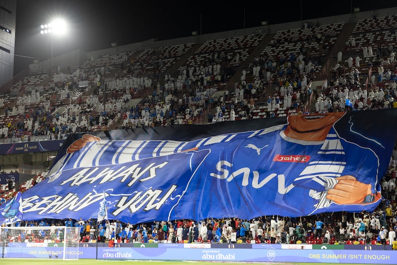Al Hilal fans celebrate in the stands. Getty Images 