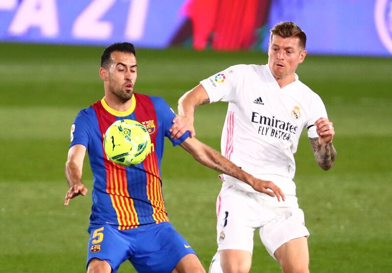 Sergio Busquets 7. A man of many clasicos – but his side lost home and away this season. He did little wrong in the shifting formation. Clashed with Vazquez – who had to leave the field in the first half. Reuters