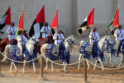 Abu Dhabi, United Arab Emirates - December 03, 2019: More than 100 tribes take part in the March of the Union. Tuesday, December 3rd, 2019. Zayed Heritage Fest, Abu Dhabi. Chris Whiteoak / The National