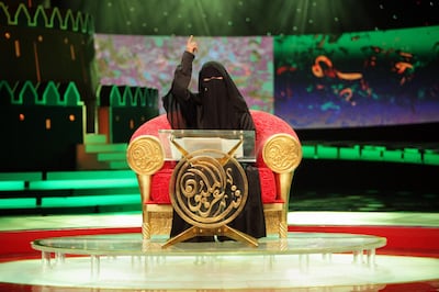 United Arab Emirates - Abu Dhabi - April 07 - 2010 : Hissa Hilal, Saudi Arabia, during the final episode of the Millon's Poet TV show during the beginning of the show. ( Jaime Puebla / The National )