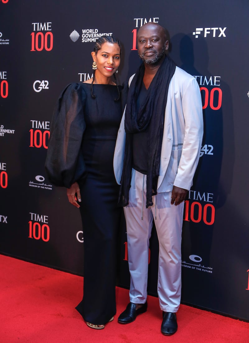 Ghanaian-British architect Sir David Adjaye and wife Ashley Adjaye on the red carpet at the event.