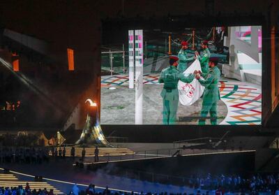 The Special Olympics flag is taken down. Reem Mohammed / The National