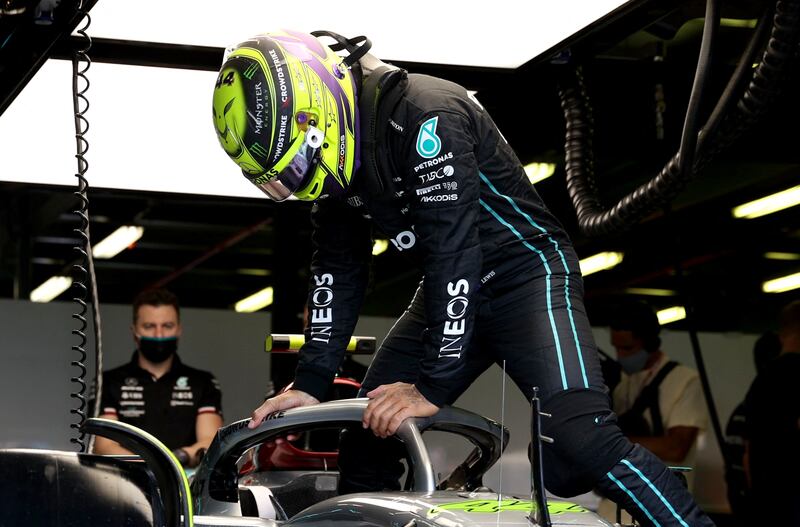 Mercedes' Lewis Hamilton in Melbourne on Saturday. Reuters
