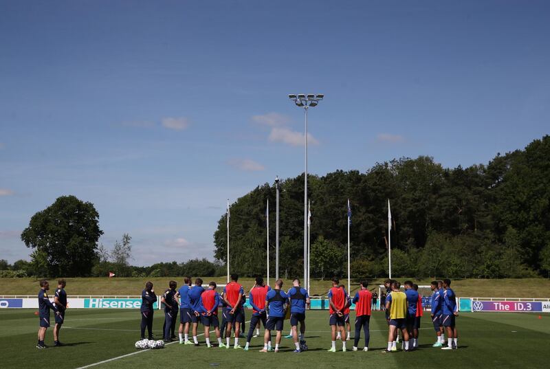 The England squad during training at St George's Park. Reuters