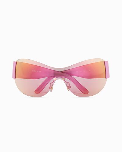 Ski mirror pink sunglasses, Dh661, Karen Wazen. Photo: Karen Wazen