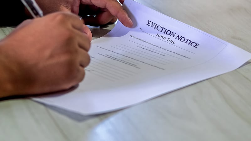 The eviction notification has to be sent in one of two ways — either by notary public or registered mail. Getty