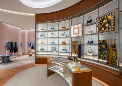 The newly opened Etro store in Dubai, with shelves filled with the Vera bag. Photo: Etro