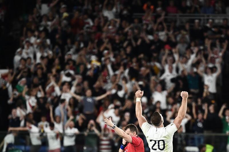 Mark Wilson reacts after winning the match. AFP