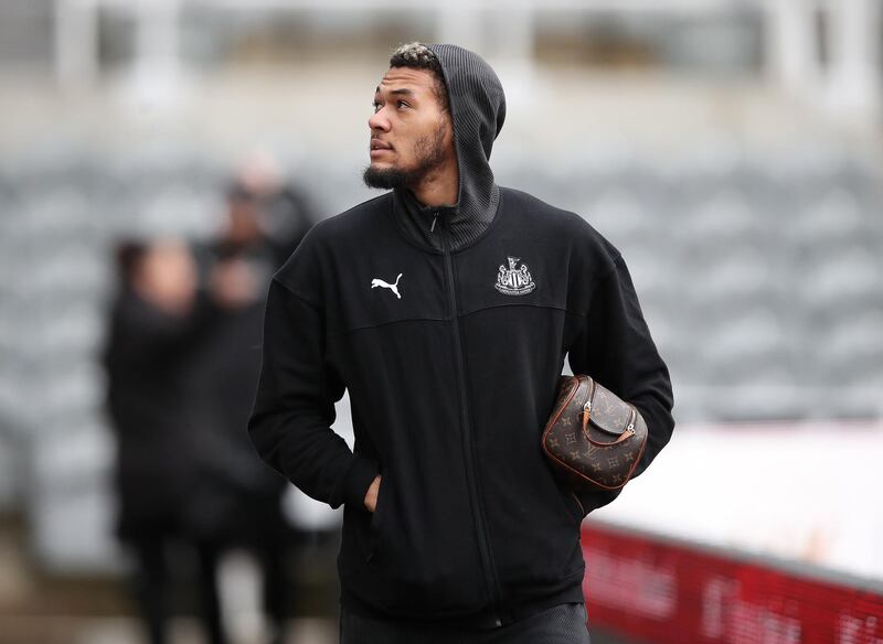 NEWCASTLE UPON TYNE, ENGLAND - JANUARY 25: Joelinton of Newcastle United arrives at the stadium prior to the FA Cup Fourth Round match between Newcastle United and Oxford United at St. James Park on January 25, 2020 in Newcastle upon Tyne, England. (Photo by Ian MacNicol/Getty Images)