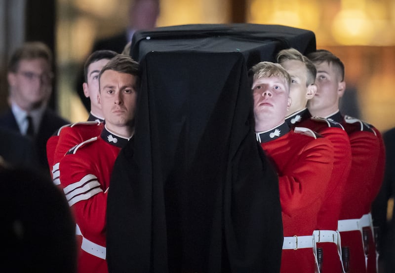 An early morning rehearsal took place on Thursday for the funeral of Queen Elizabeth II in London. All photos: PA