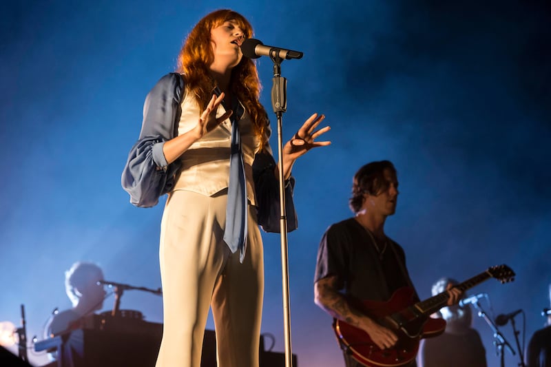ABU DHABI, UNITED ARAB EMIRATES, 28 NOVEMBER 2015. Florence and the Machine perform on the third night of the Yas F1 entertainment evenings at the Du Arena. (Photo: Antonie Robertson/The National) ID: 27617. Journalist: Saeed Saeed. Section: Business. *** Local Caption ***  AR_2811_Florence_F1_Concert-07.JPG