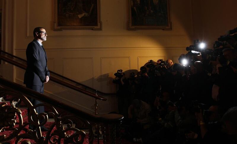 George Michael at an event on May 11, 2011, to announce his European Orchestral tour in London. AP