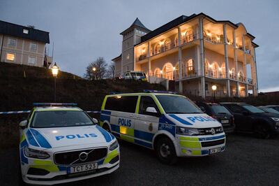 epa07208253 Police vehicles are seen near the premises of the Johannesberg Castle in Rimbo, some 50km north of Stockholm, Sweden, 04 December 2018, where peace talks on Yemen are expected to take place this week. The UN-sponsored peace talks are set to take place in Sweden after nearly four years of the deadly conflict, which killed thousands creating an urgent humanitarian crisis.  EPA/JANERIK HENRIKSSON  SWEDEN OUT