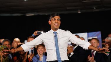 UK Prime Minister Rishi Sunak launches the Conservative Party general election campaign at the ExCeL Centre in London on Wednesday. Getty Images