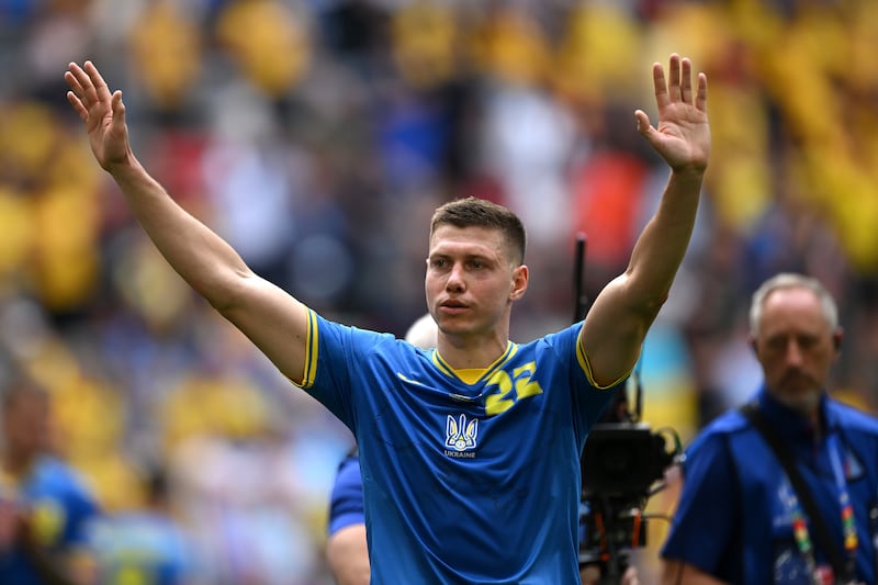 Mykola Matviyenko of Ukraine looks dejected as he acknowledges the fans. Getty Images