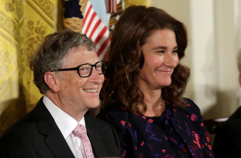 FILE PHOTO: Bill and Melinda Gates attend the Presidential Medals of Freedom ceremonies  in the East Room of the White House in Washington, U.S., November 22, 2016.    REUTERS/Yuri Gripas/File Photo