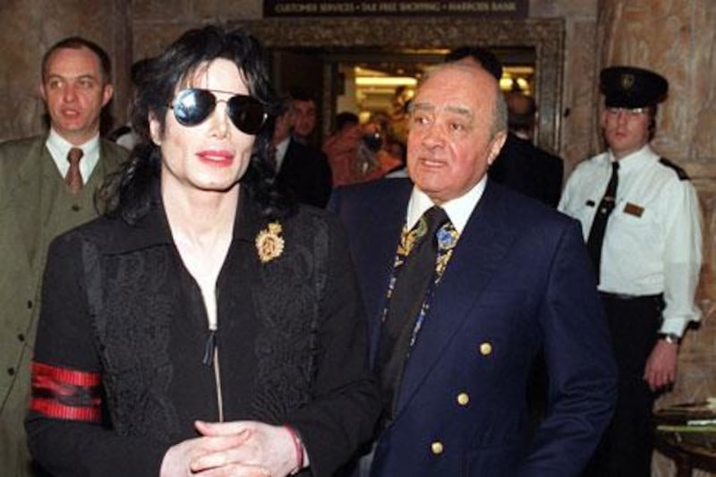 Mohammed al Fayed, right, says he will honour Michael Jackson with a statue at Craven Cottage.
