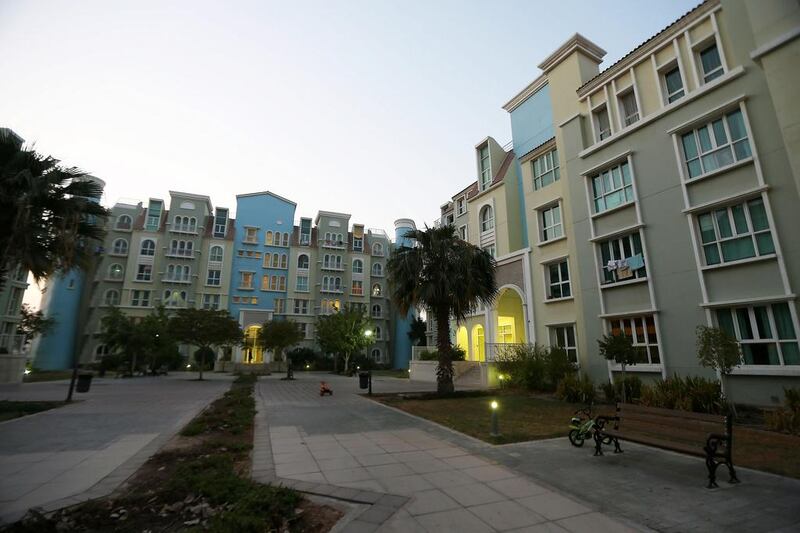 Rents in Discovery Gardens, above, are growing by 30 to 35 per cent amid high tenant demand for more affordable accommodation. Pawan Singh / The National