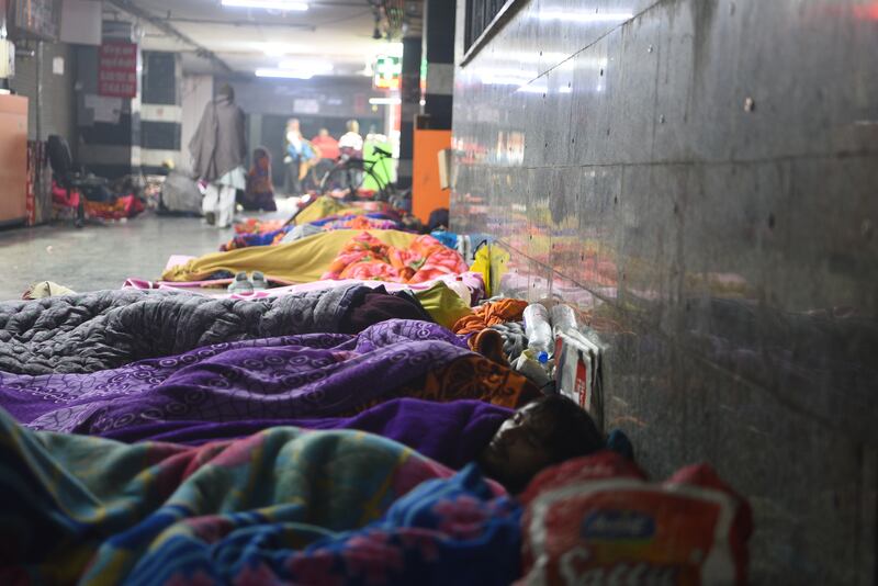 Pavements, bus stands and subways are packed with people seeking shelter