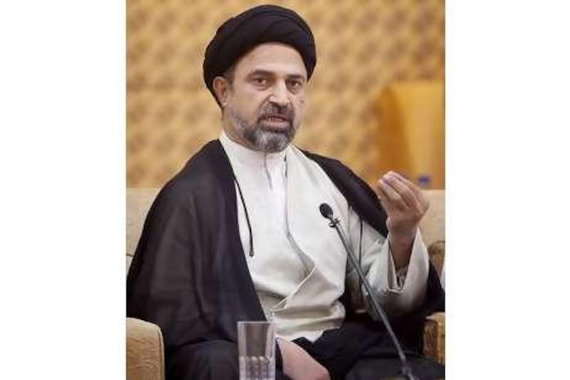 Sayyid Ahmed al Qabbanji gives a Ramadan lecture in Abu Dhabi on Monday.