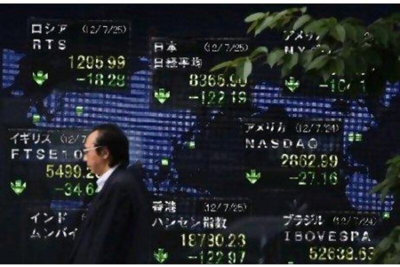 Japan's Nikkei Index fell 1.4 per cent to 8,365.90 yesterday. Reuters
