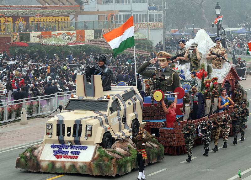 The Central Reserve Police Force also had a float. EPA