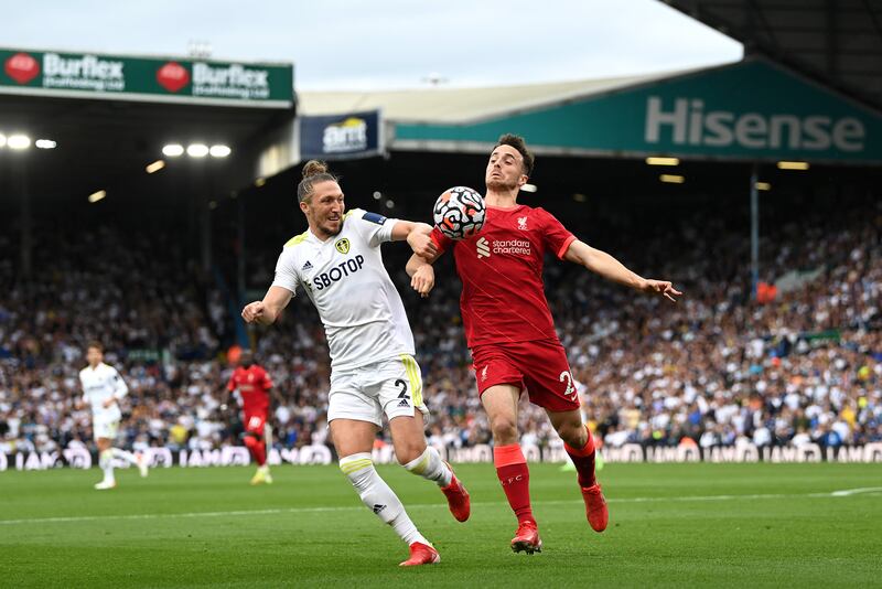 Luke Ayling - 4. Struggled against Liverpool’s pace and movement. The full back tried to get forward but seemed caught in two minds at the back post and wasted a big chance. Getty